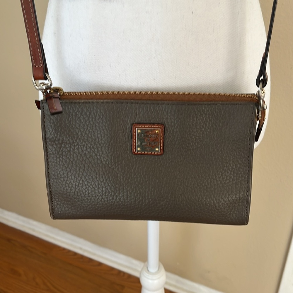 Dooney & Bourke Gray Crossbody with Tan Strap - Picture 4 of 10